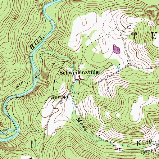Topographic Map of Schweibinzville, PA