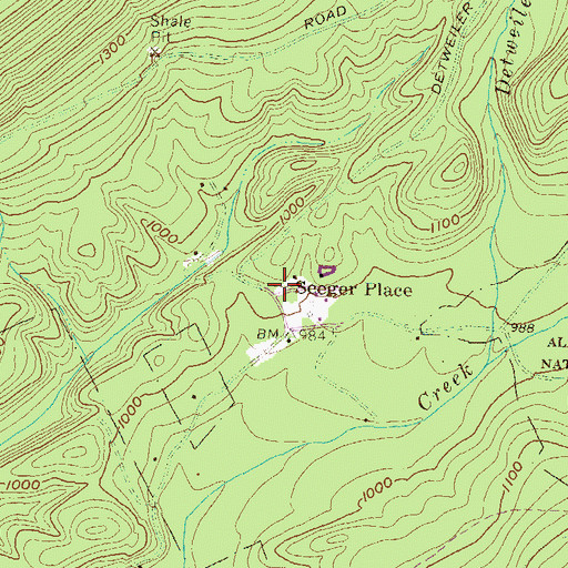 Topographic Map of Seeger Place, PA