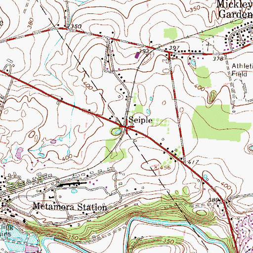 Topographic Map of Seiple, PA