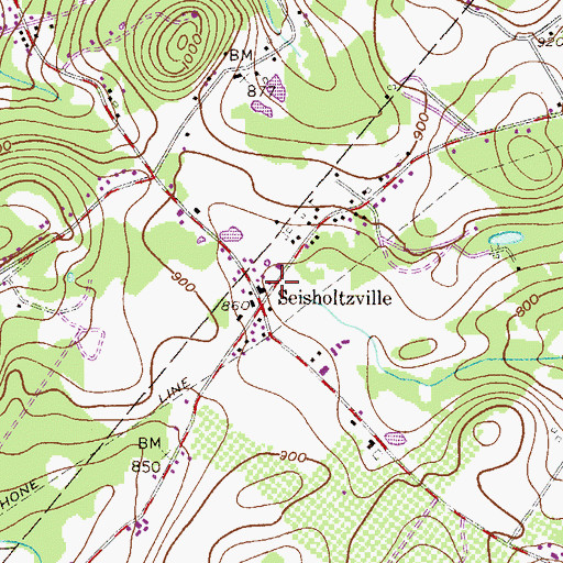 Topographic Map of Seisholtzville, PA