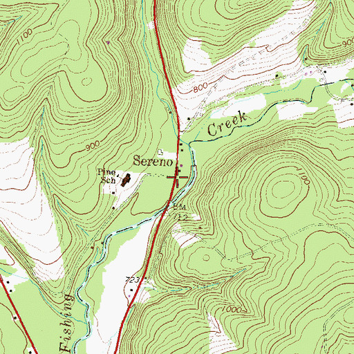 Topographic Map of Sereno, PA