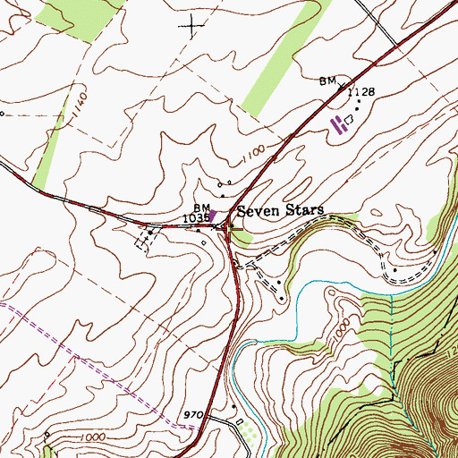 Topographic Map of Seven Stars, PA