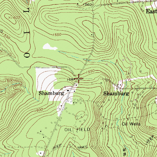 Topographic Map of Shamburg, PA