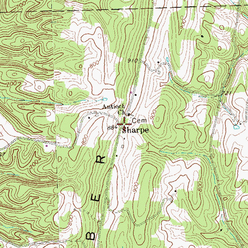 Topographic Map of Sharpe, PA
