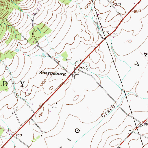 Topographic Map of Sharpsburg, PA
