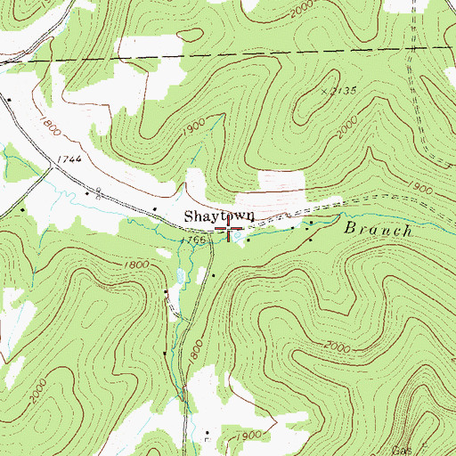 Topographic Map of Shaytown, PA