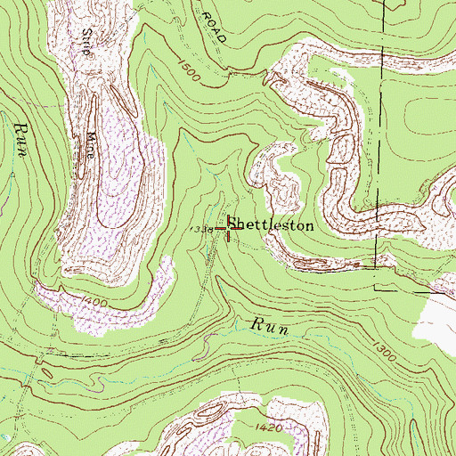 Topographic Map of Shettleston, PA