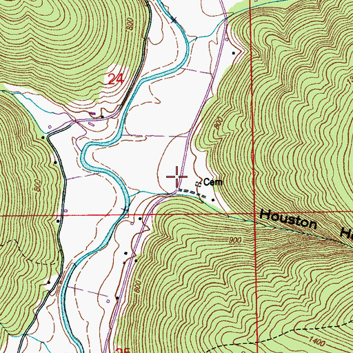 Topographic Map of Houston Hollow, AL