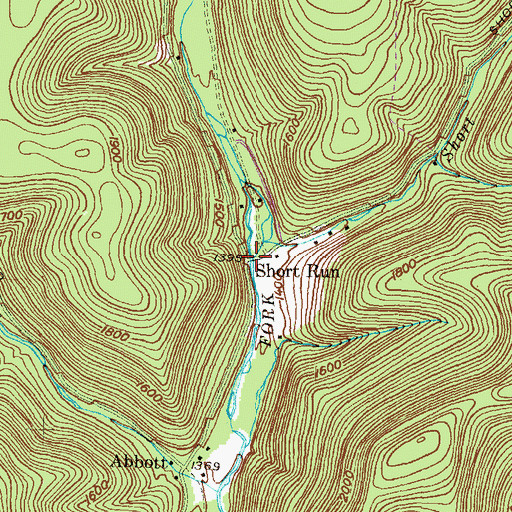 Topographic Map of Short Run, PA