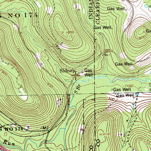 Topographic Map of Sidney, PA
