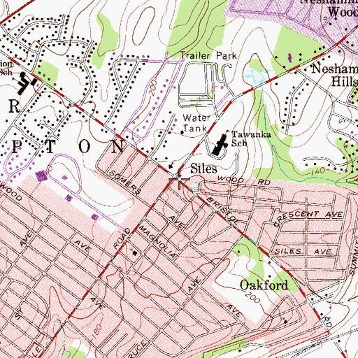Topographic Map of Siles, PA