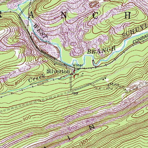 Topographic Map of Silverton, PA