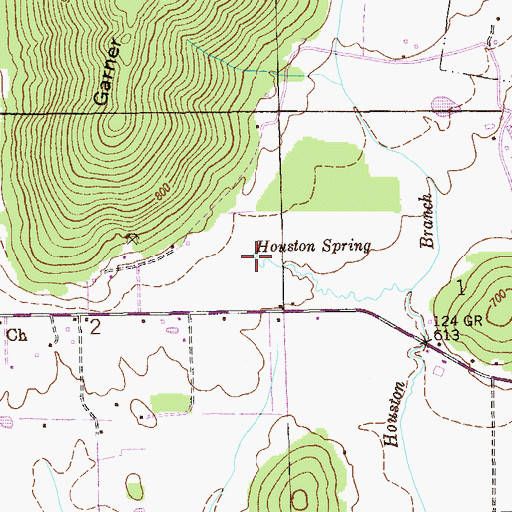Topographic Map of Houston Spring, AL