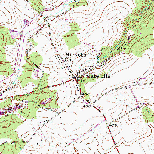 Topographic Map of Slate Hill, PA