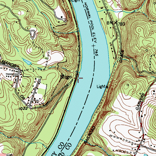 Topographic Map of Sligo, PA