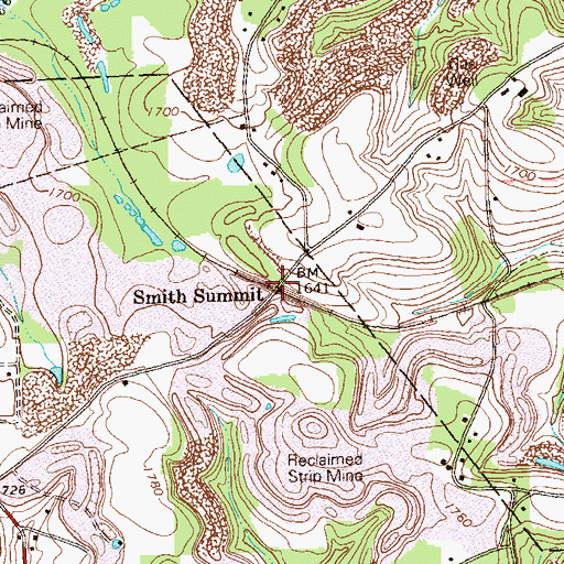 Topographic Map of Smith Summit, PA