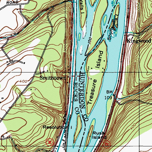 Topographic Map of Smithtown, PA