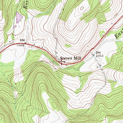 Topographic Map of Snows Mill, PA