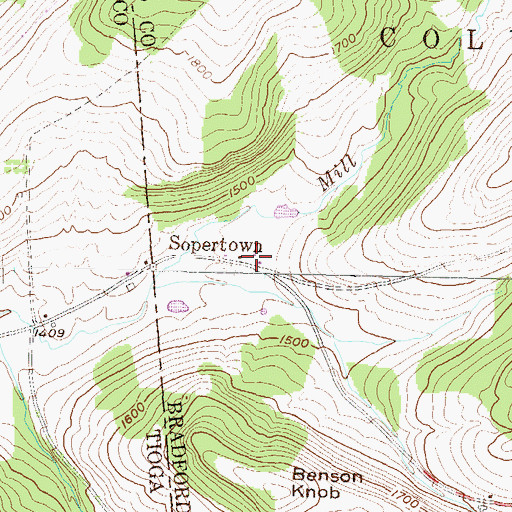 Topographic Map of Sopertown, PA
