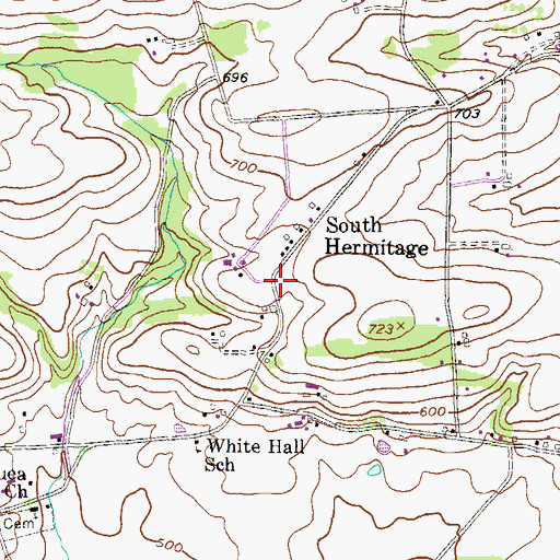 Topographic Map of South Hermitage, PA