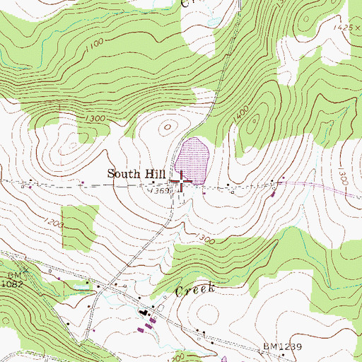 Topographic Map of South Hill, PA