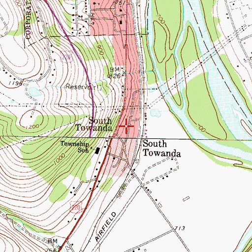 Topographic Map of South Towanda, PA