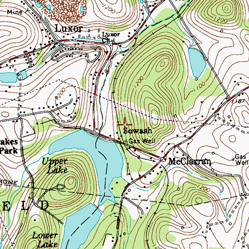 Topographic Map of Sowash, PA