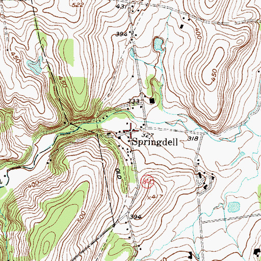 Topographic Map of Springdell, PA