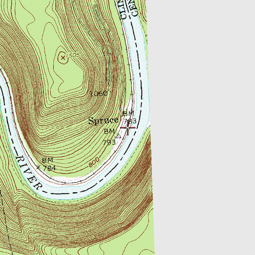 Topographic Map of Spruce, PA