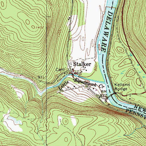 Topographic Map of Stalker, PA