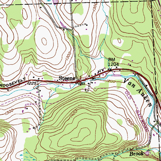 Topographic Map of Steene, PA