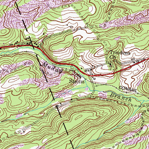 Topographic Map of Steins, PA