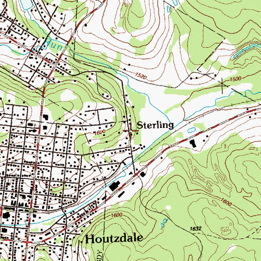 Topographic Map of Sterling, PA