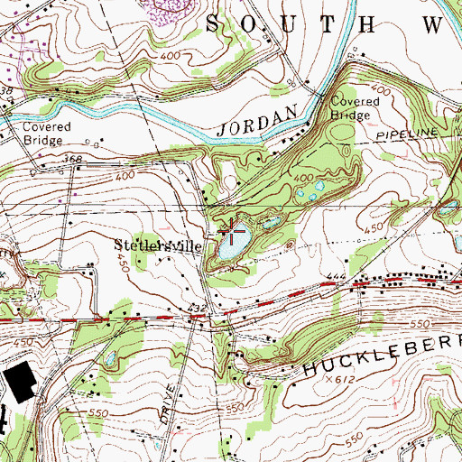 Topographic Map of Stetlersville, PA