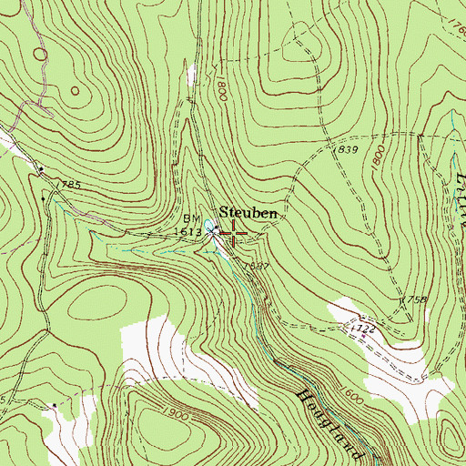 Topographic Map of Steuben, PA