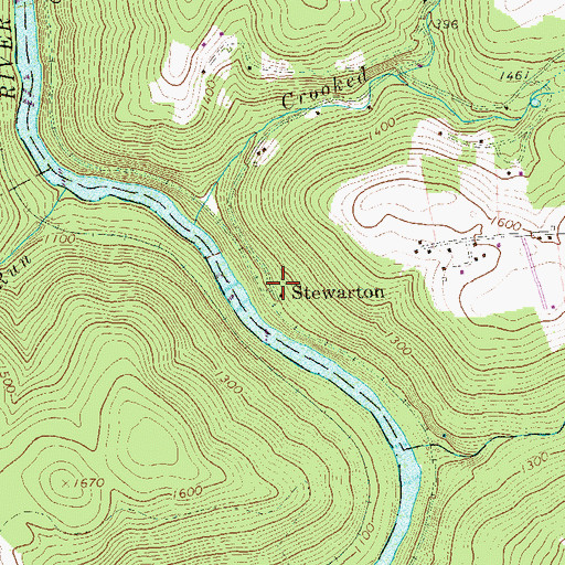 Topographic Map of Stewarton, PA