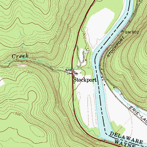 Topographic Map of Stockport, PA