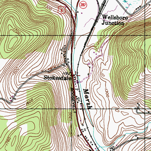 Topographic Map of Stokesdale, PA