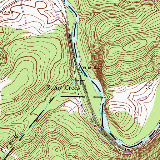 Topographic Map of Stony Creek, PA