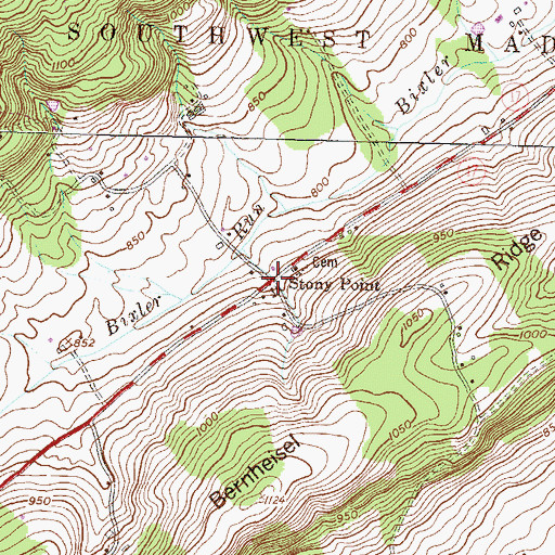 Topographic Map of Stony Point, PA