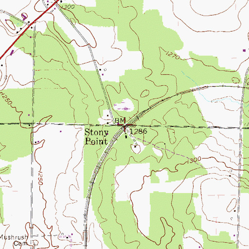 Topographic Map of Stony Point, PA