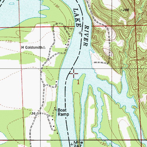 Topographic Map of Howard Creek, AL