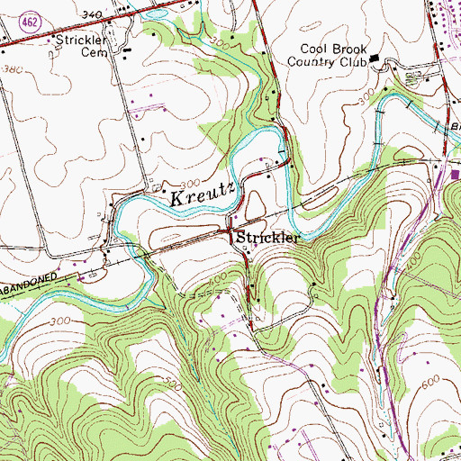 Topographic Map of Strickler, PA