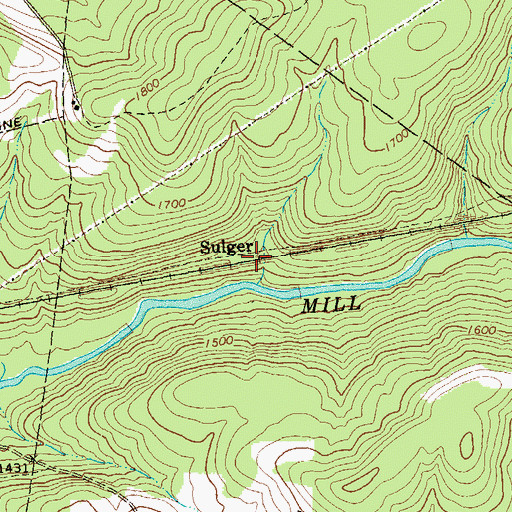 Topographic Map of Sulger (historical), PA