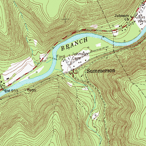 Topographic Map of Sumerson, PA