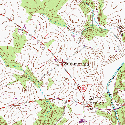 Topographic Map of Summerhill, PA