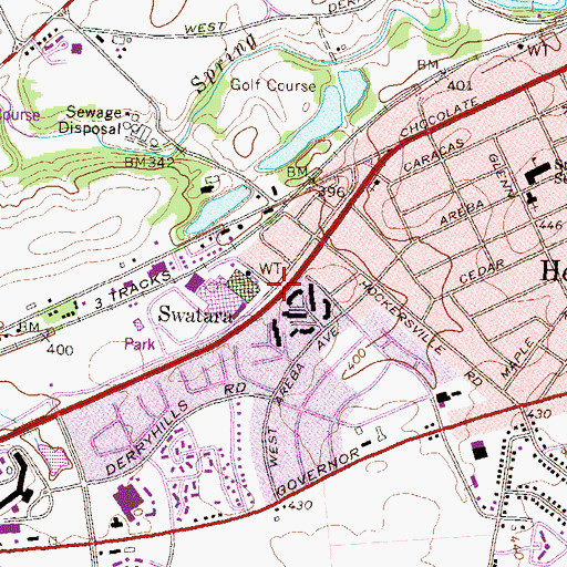 Topographic Map of Swatara, PA