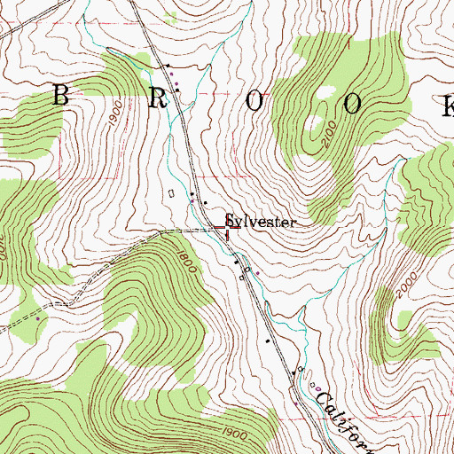 Topographic Map of Sylvester, PA
