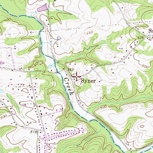 Topographic Map of Syner, PA