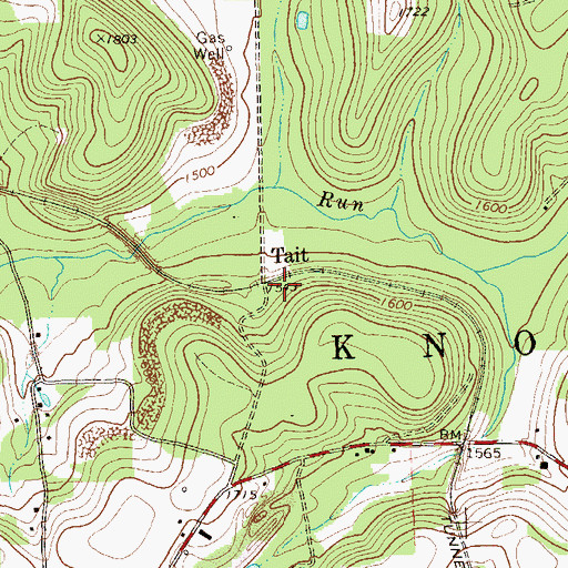 Topographic Map of Tait, PA